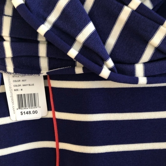 Navy & White Stripe Jessica Simpson Knit Dress - Picture 2 of 3